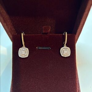 Diamond Halo Earrings
